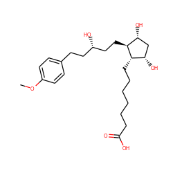 COc1ccc(CC[C@H](O)CC[C@H]2[C@H](O)C[C@H](O)[C@@H]2CCCCCCC(=O)O)cc1 ZINC000029320698