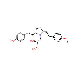 COc1ccc(CC[C@H]2CC[C@@H](CCc3ccc(OC)cc3)N2C[C@@H](O)CO)cc1 ZINC000096269932