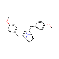 COc1ccc(CC2=C[C@H](Cc3ccc(OC)cc3)[C@H]3CC[C@H]2N3C)cc1 ZINC000101051075