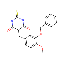 COc1ccc(CC2C(=O)NC(=S)NC2=O)cc1OCc1ccccc1 ZINC000169330375