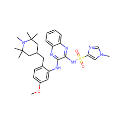 COc1ccc(CC2CC(C)(C)N(C)C(C)(C)C2)c(Nc2nc3ccccc3nc2NS(=O)(=O)c2cn(C)cn2)c1 ZINC000138220543