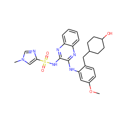 COc1ccc(CC2CCC(O)CC2)c(Nc2nc3ccccc3nc2NS(=O)(=O)c2cn(C)cn2)c1 ZINC000138275609