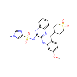 COc1ccc(CC2CCS(=O)(=O)CC2)c(Nc2nc3ccccc3nc2NS(=O)(=O)c2cn(C)cn2)c1 ZINC000144781877