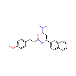COc1ccc(CCC(=O)N[C@@H](CCN(C)C)c2ccc3ccccc3c2)cc1 ZINC000028654045