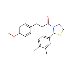 COc1ccc(CCC(=O)N2CCS[C@@H]2c2ccc(C)c(C)c2)cc1 ZINC000038149963