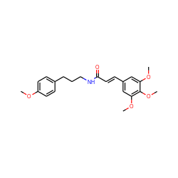 COc1ccc(CCCNC(=O)/C=C/c2cc(OC)c(OC)c(OC)c2)cc1 ZINC000169347571