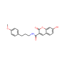 COc1ccc(CCCNC(=O)c2cc3ccc(O)cc3oc2=O)cc1 ZINC001772630898