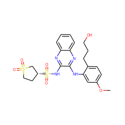 COc1ccc(CCCO)c(Nc2nc3ccccc3nc2NS(=O)(=O)[C@@H]2CCS(=O)(=O)C2)c1 ZINC000149138142