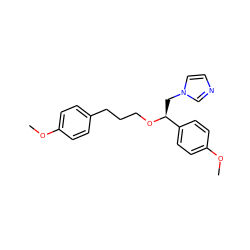 COc1ccc(CCCO[C@@H](Cn2ccnc2)c2ccc(OC)cc2)cc1 ZINC000100001823