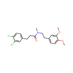 COc1ccc(CCN(C)C(=O)CCc2ccc(Cl)c(Cl)c2)cc1OC ZINC000063539285