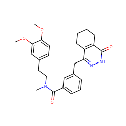 COc1ccc(CCN(C)C(=O)c2cccc(Cc3n[nH]c(=O)c4c3CCCC4)c2)cc1OC ZINC000167320990