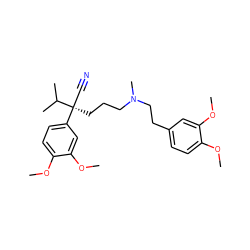 COc1ccc(CCN(C)CCC[C@](C#N)(c2ccc(OC)c(OC)c2)C(C)C)cc1OC ZINC000003812888