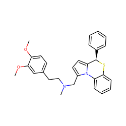 COc1ccc(CCN(C)Cc2ccc3n2-c2ccccc2S[C@@H]3c2ccccc2)cc1OC ZINC000013651954