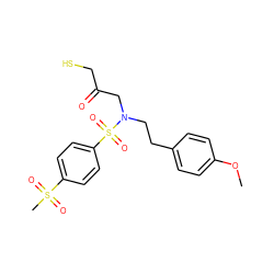 COc1ccc(CCN(CC(=O)CS)S(=O)(=O)c2ccc(S(C)(=O)=O)cc2)cc1 ZINC000095560288