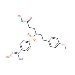 COc1ccc(CCN(CCC(=O)NO)S(=O)(=O)c2ccc(/C(N)=N/O)cc2)cc1 ZINC000034047418