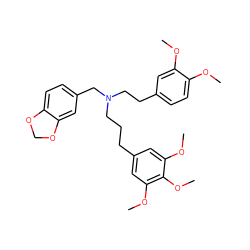 COc1ccc(CCN(CCCc2cc(OC)c(OC)c(OC)c2)Cc2ccc3c(c2)OCO3)cc1OC ZINC000653748849