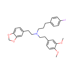 COc1ccc(CCN(CCCc2ccc(I)cc2)CCc2ccc3c(c2)OCO3)cc1OC ZINC000653873458