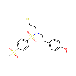 COc1ccc(CCN(CCS)S(=O)(=O)c2ccc(S(C)(=O)=O)cc2)cc1 ZINC000095562123