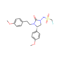 COc1ccc(CCN2C(=O)N(NS(=O)(=O)CF)C[C@@H]2c2ccc(OC)cc2)cc1 ZINC000045254896