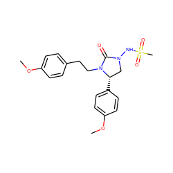 COc1ccc(CCN2C(=O)N(NS(C)(=O)=O)C[C@@H]2c2ccc(OC)cc2)cc1 ZINC000045256634