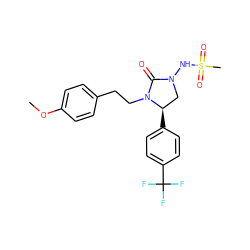 COc1ccc(CCN2C(=O)N(NS(C)(=O)=O)C[C@H]2c2ccc(C(F)(F)F)cc2)cc1 ZINC000045254900