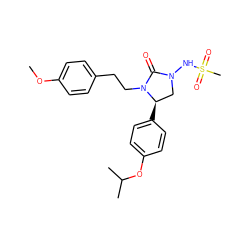 COc1ccc(CCN2C(=O)N(NS(C)(=O)=O)C[C@H]2c2ccc(OC(C)C)cc2)cc1 ZINC000045285721