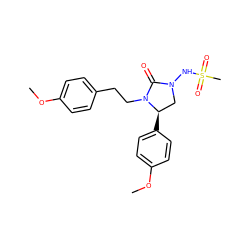 COc1ccc(CCN2C(=O)N(NS(C)(=O)=O)C[C@H]2c2ccc(OC)cc2)cc1 ZINC000043206250