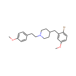 COc1ccc(CCN2CCC(Cc3cc(OC)ccc3Br)CC2)cc1 ZINC001772618882