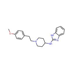 COc1ccc(CCN2CCC(Nc3nc4ccccc4[nH]3)CC2)cc1 ZINC000051103290