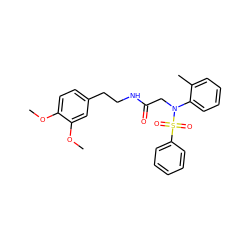COc1ccc(CCNC(=O)CN(c2ccccc2C)S(=O)(=O)c2ccccc2)cc1OC ZINC000015229738