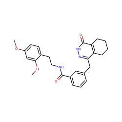 COc1ccc(CCNC(=O)c2cccc(Cc3n[nH]c(=O)c4c3CCCC4)c2)c(OC)c1 ZINC000167292934