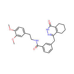 COc1ccc(CCNC(=O)c2cccc(Cc3n[nH]c(=O)c4c3CCCC4)c2)cc1OC ZINC000167424455