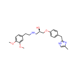COc1ccc(CCNC[C@@H](O)COc2ccc(Cc3nc(C)c[nH]3)cc2)cc1OC ZINC000026019706