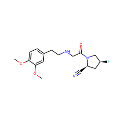 COc1ccc(CCNCC(=O)N2C[C@@H](F)C[C@H]2C#N)cc1OC ZINC000040892449