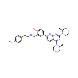 COc1ccc(CCNCc2cc(-c3ccc4c(N5CCOC[C@@H]5C)nc(N5CCOC[C@@H]5C)nc4n3)ccc2OC)cc1 ZINC000139439795