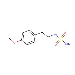 COc1ccc(CCNS(N)(=O)=O)cc1 ZINC000074011901