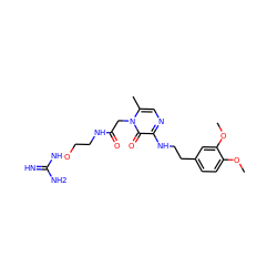 COc1ccc(CCNc2ncc(C)n(CC(=O)NCCONC(=N)N)c2=O)cc1OC ZINC000049053226