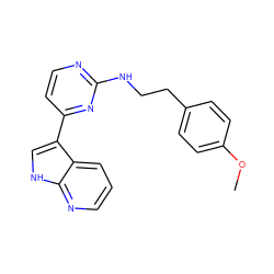 COc1ccc(CCNc2nccc(-c3c[nH]c4ncccc34)n2)cc1 ZINC001772627293