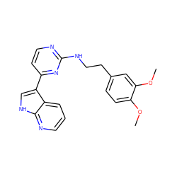 COc1ccc(CCNc2nccc(-c3c[nH]c4ncccc34)n2)cc1OC ZINC001772590632