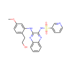 COc1ccc(CCO)c(Nc2nc3ccccc3nc2NS(=O)(=O)c2cccnc2)c1 ZINC000138298458