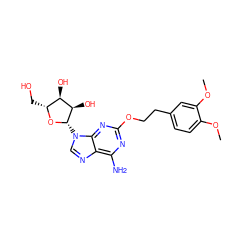 COc1ccc(CCOc2nc(N)c3ncn([C@@H]4O[C@H](CO)[C@@H](O)[C@H]4O)c3n2)cc1OC ZINC000013815185