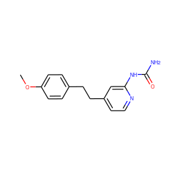 COc1ccc(CCc2ccnc(NC(N)=O)c2)cc1 ZINC000141257203