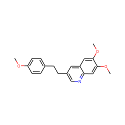 COc1ccc(CCc2cnc3cc(OC)c(OC)cc3c2)cc1 ZINC000003832256