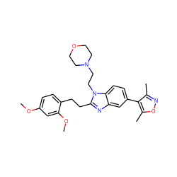 COc1ccc(CCc2nc3cc(-c4c(C)noc4C)ccc3n2CCN2CCOCC2)c(OC)c1 ZINC001772653683