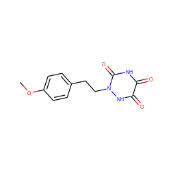 COc1ccc(CCn2[nH]c(=O)c(=O)[nH]c2=O)cc1 ZINC000143870048