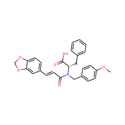 COc1ccc(CN(C(=O)/C=C/c2ccc3c(c2)OCO3)[C@@H](Cc2ccccc2)C(=O)O)cc1 ZINC000027637856