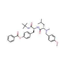 COc1ccc(CN(C)[C@@H](CC(C)C)C(=O)N[C@@H](Cc2ccc(OC(=O)c3ccccc3)cc2)C(=O)NC(C)(C)C)cc1 ZINC000026249844