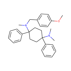 COc1ccc(CN(C)C2(c3ccccc3)CCC(c3ccccc3)(N(C)C)CC2)cc1 ZINC000147083285