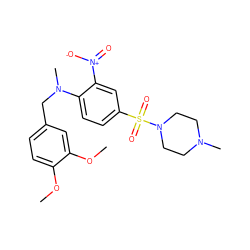 COc1ccc(CN(C)c2ccc(S(=O)(=O)N3CCN(C)CC3)cc2[N+](=O)[O-])cc1OC ZINC000036329727