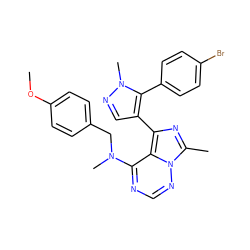 COc1ccc(CN(C)c2ncnn3c(C)nc(-c4cnn(C)c4-c4ccc(Br)cc4)c23)cc1 ZINC000169697397